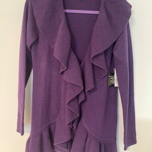 Purple Ruffled Women's Sweater